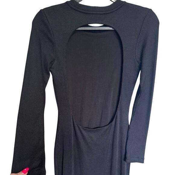 ALLSAINTS Molly Ribbed Open Back Long Sleeve Midi Dress Size 6 - Picture 7 of 13